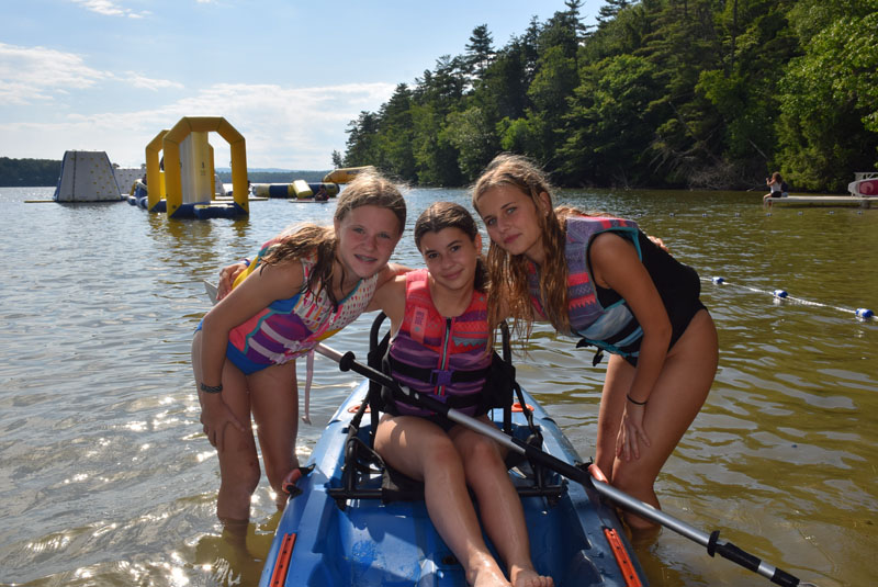 kids at camp on the lake